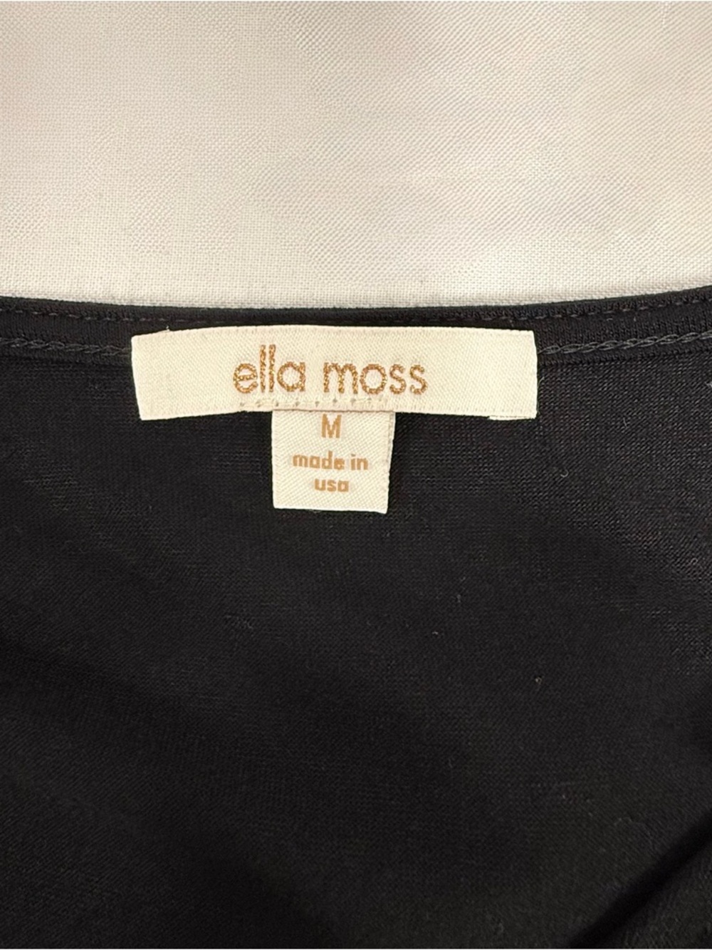 NWT Ella Moss Black Rayon Faux Wrap Maxi Dress Tie Shoulder Size M Medium - Picture 4 of 10